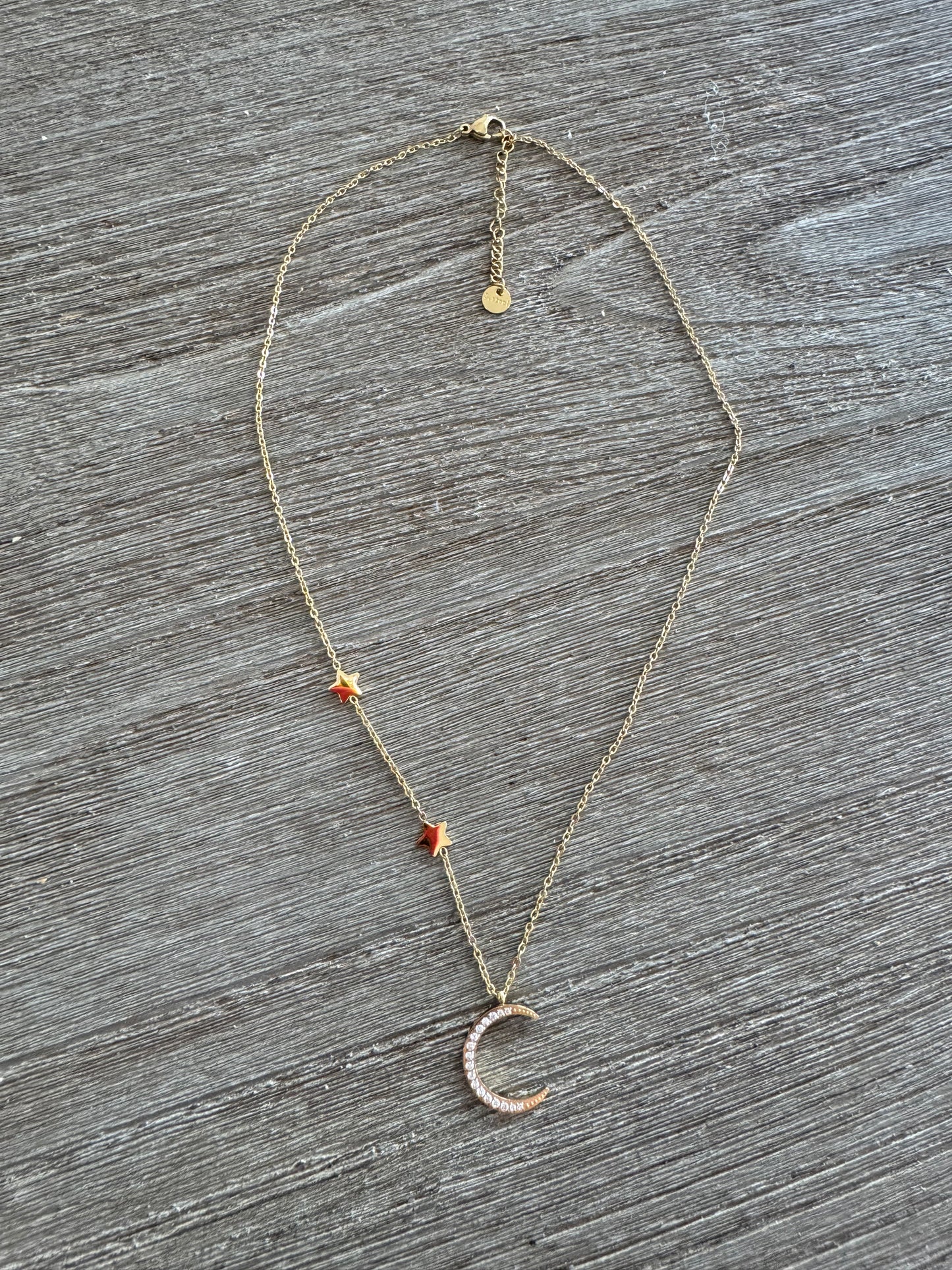 Half Moon & Stars SS Necklace