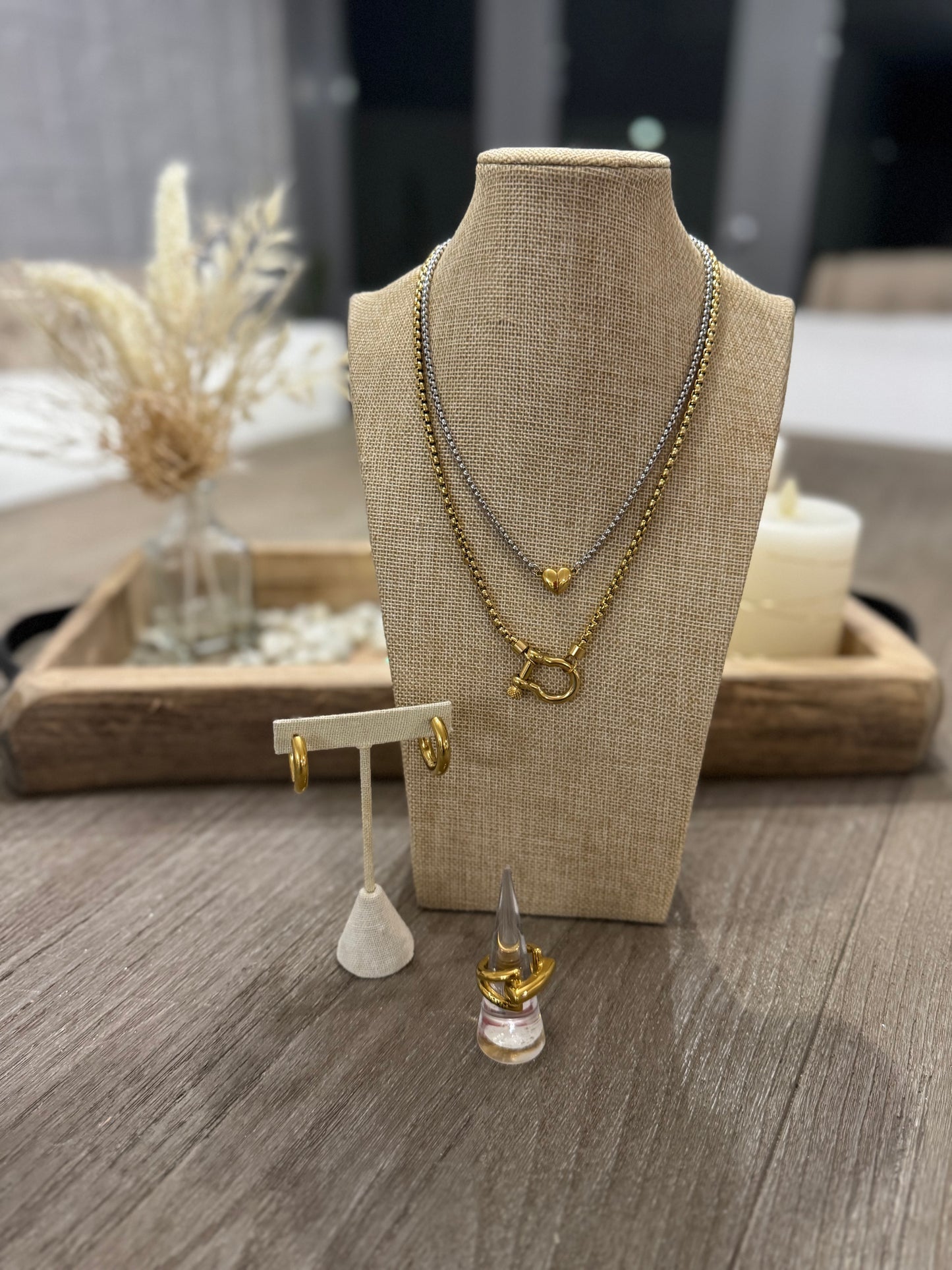Two Tones Designer Inspired Necklace Set