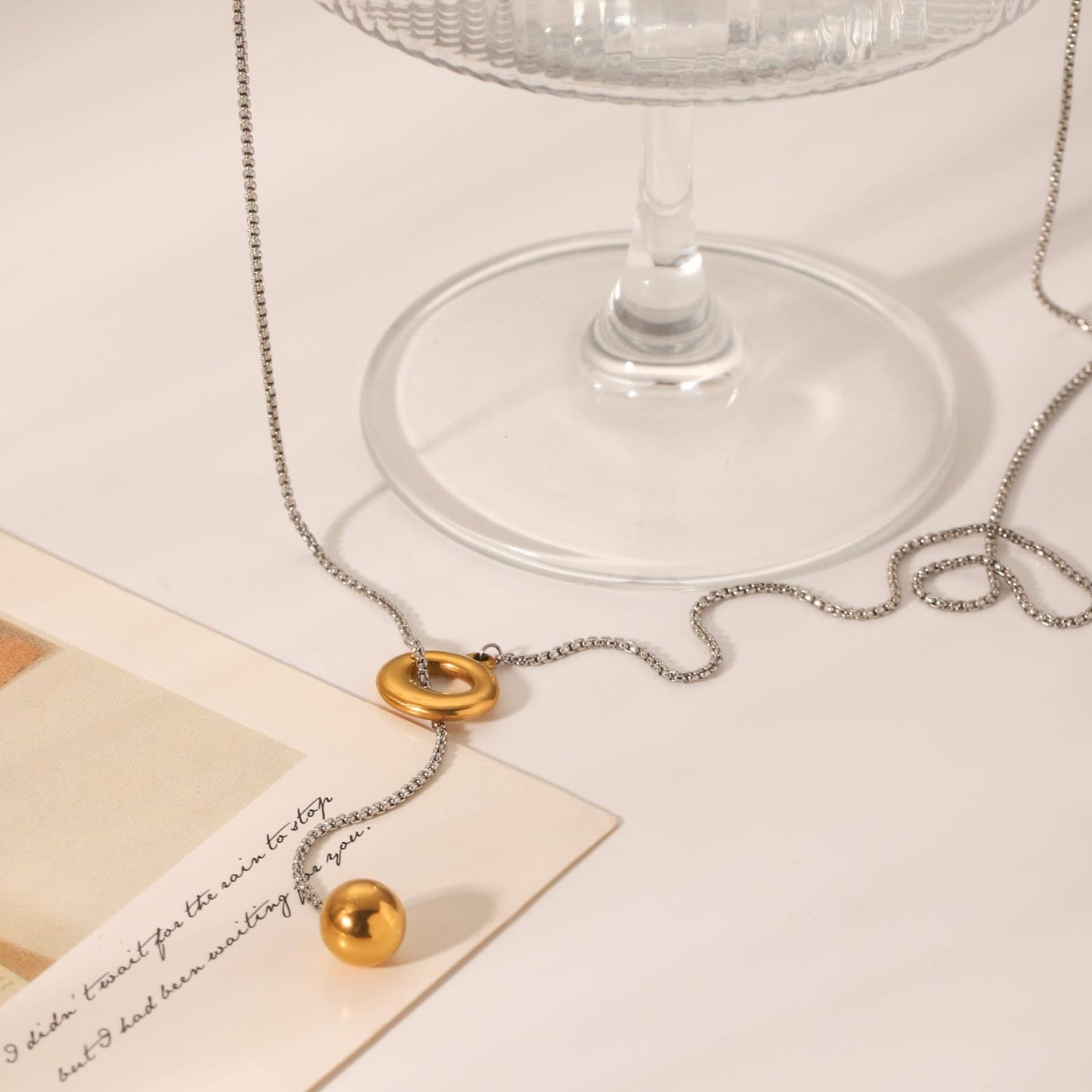 Two Tones Lariat Necklace