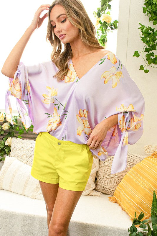 Kimono Floral Print Top