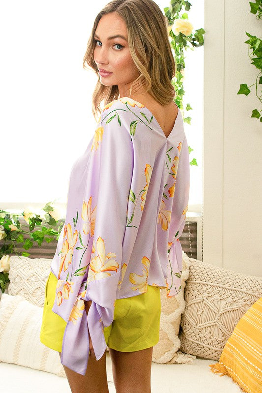 Kimono Floral Print Top