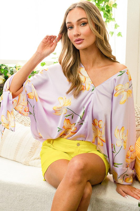 Kimono Floral Print Top