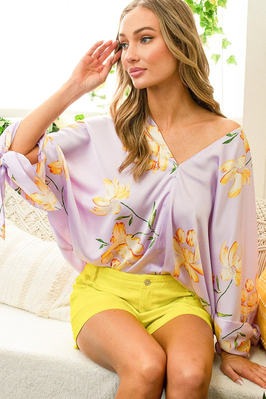 Kimono Floral Print Top