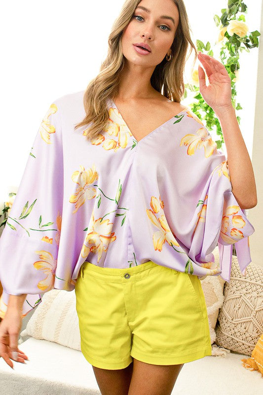 Kimono Floral Print Top