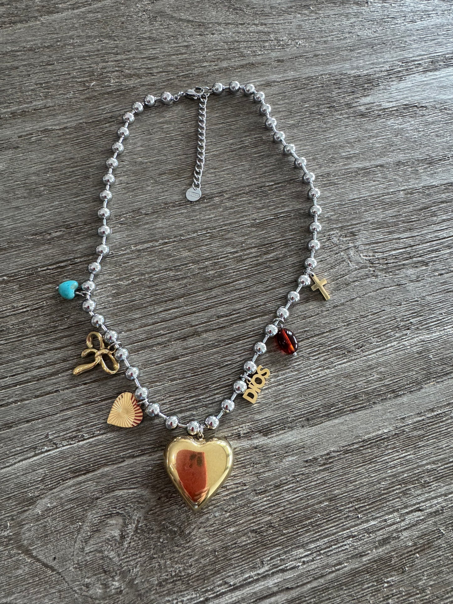 Multi Charm 2 Tones Necklace