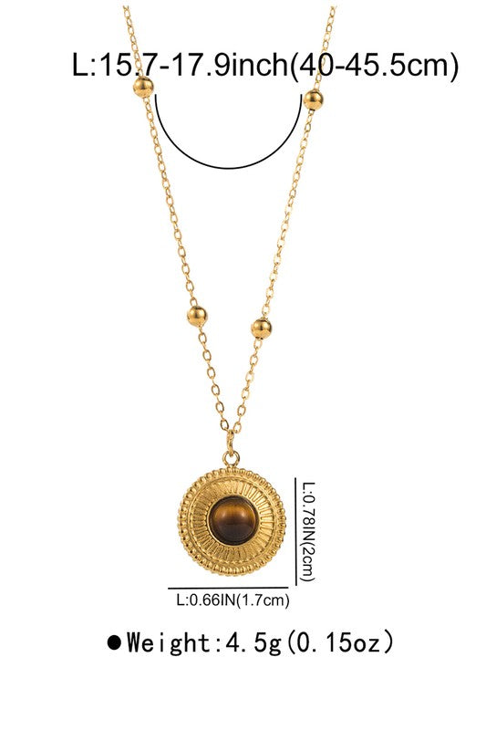 Stainless Steel Vintage Gemstone Pendant Necklace (Pick Style)