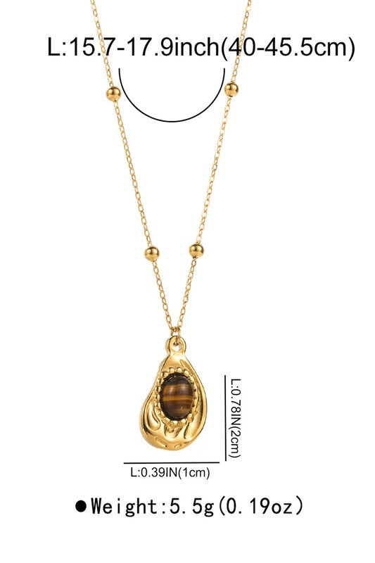 Stainless Steel Vintage Gemstone Pendant Necklace (Pick Style)