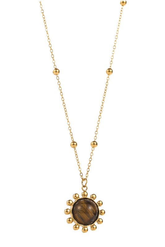 Stainless Steel Vintage Gemstone Pendant Necklace (Pick Style)