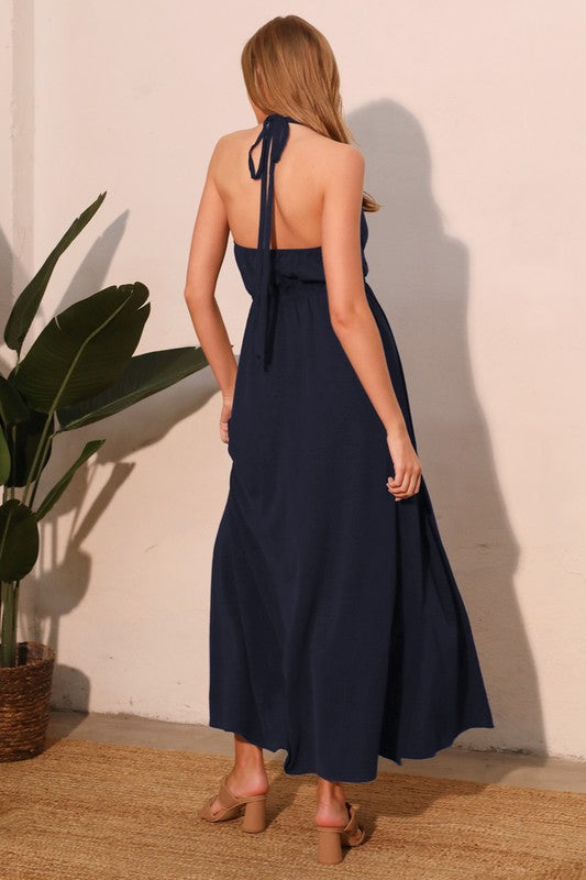 Cut Out Halter Maxi Dress