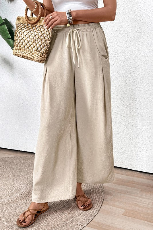 Drawstring High-waist Pants
