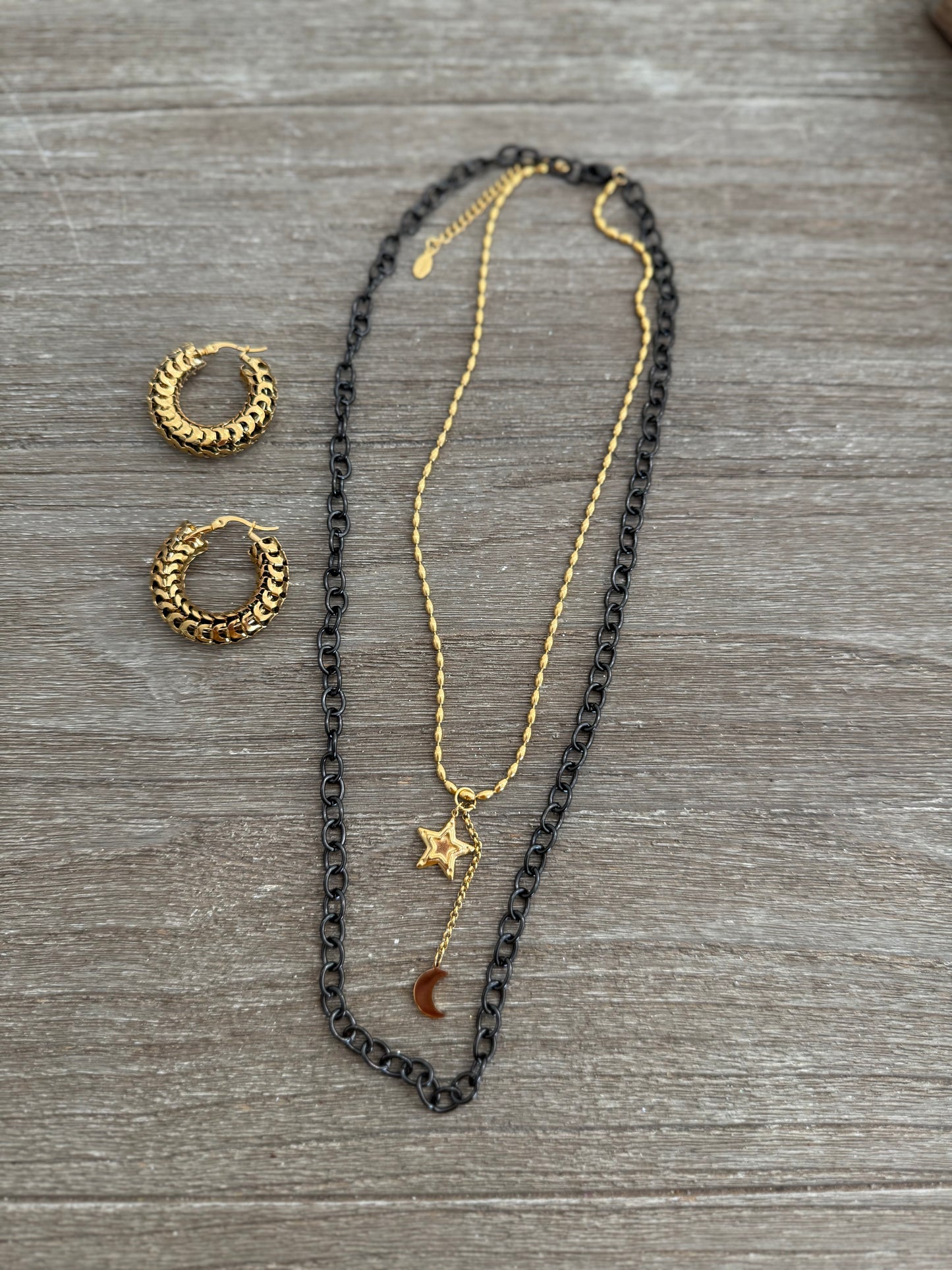 Moon and Star Necklace