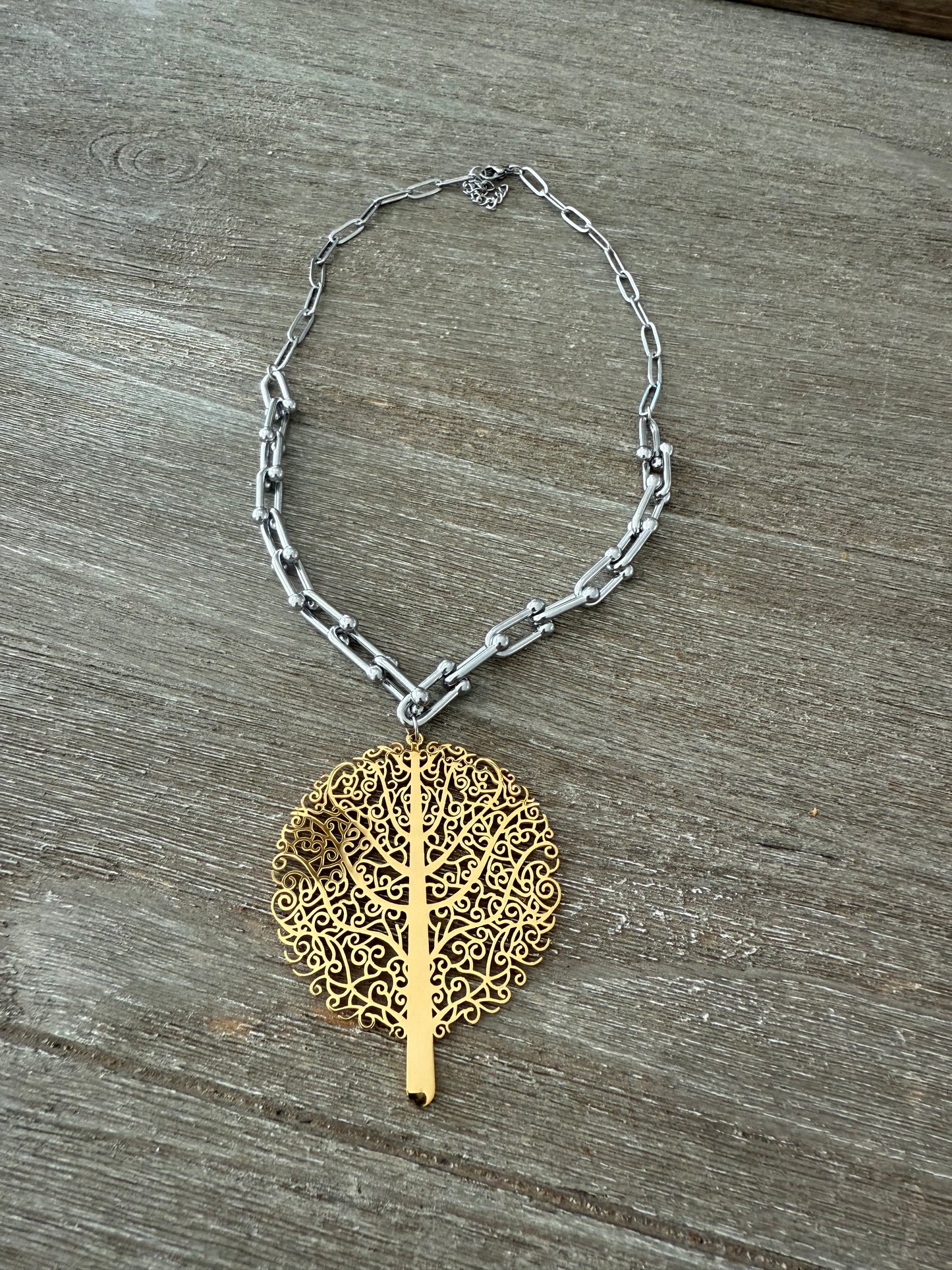 Tree of Life Two Tones Necklace