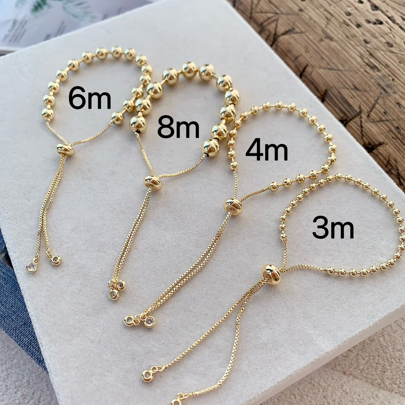 Globe 6 mm 18K Bracelet