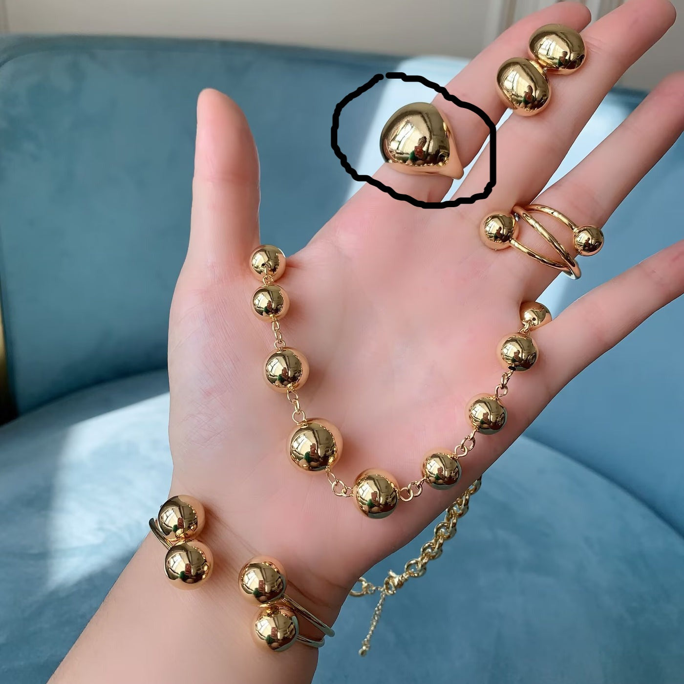 Bubble Gold Turkish Ring