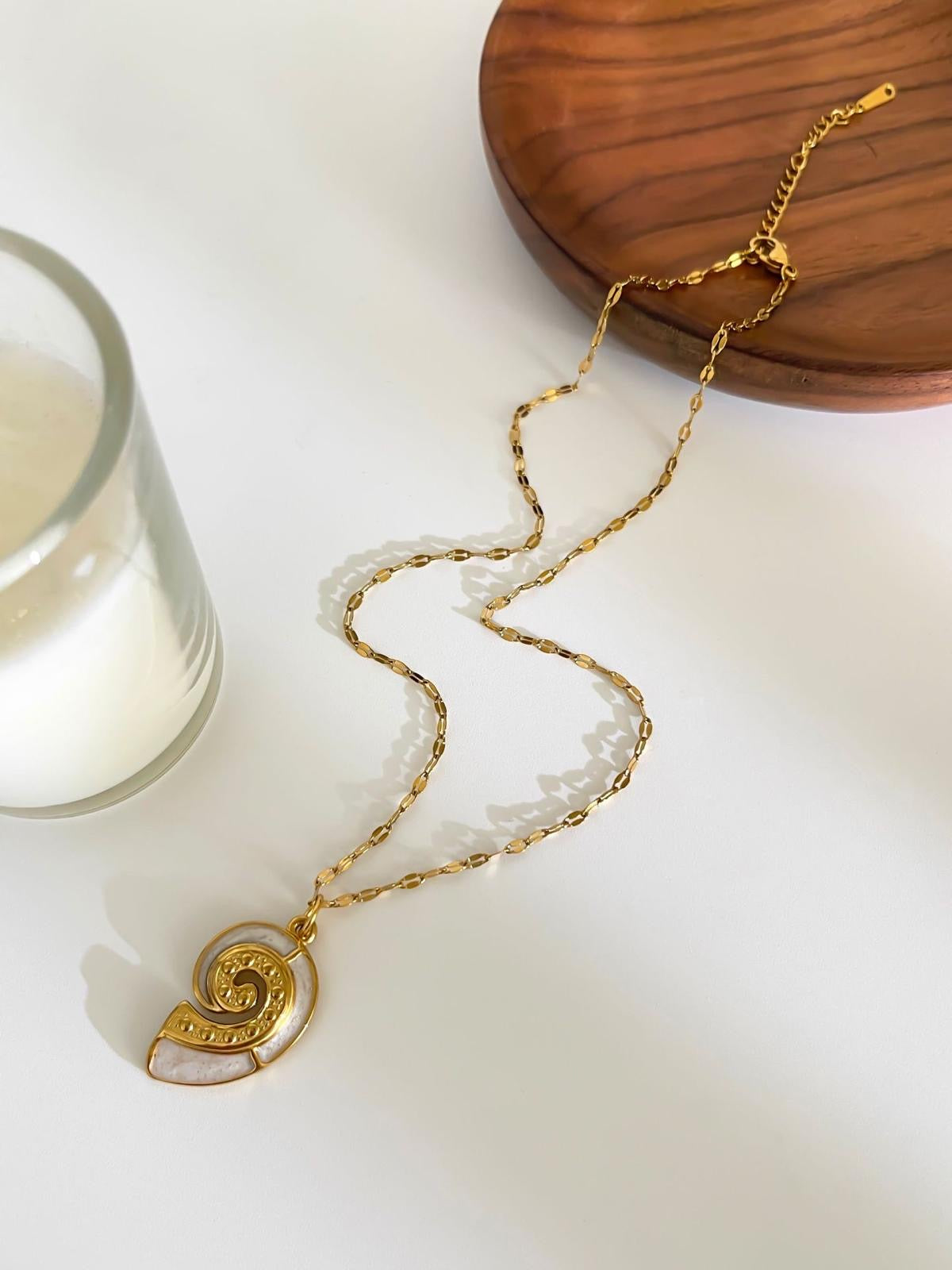 Seashell Enamel Necklace
