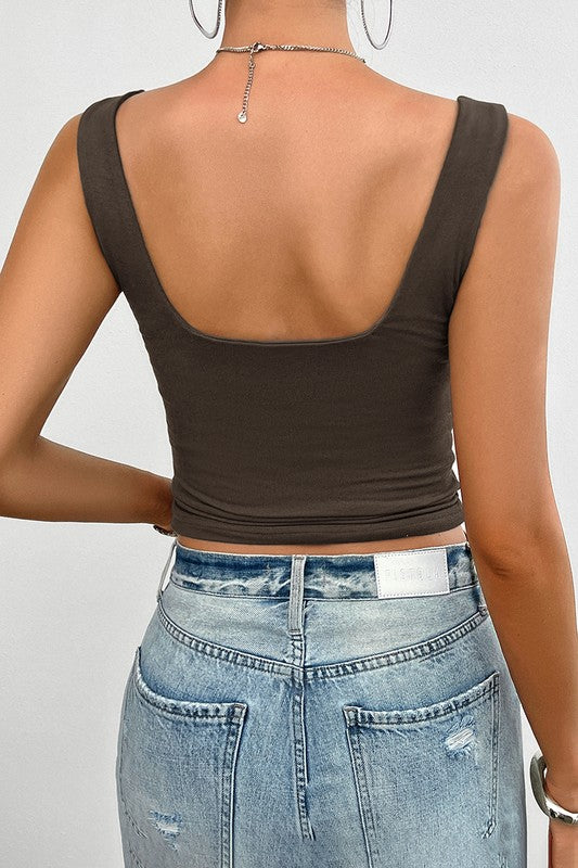 Sleeveless Low Back Hot Top (Pick Color)