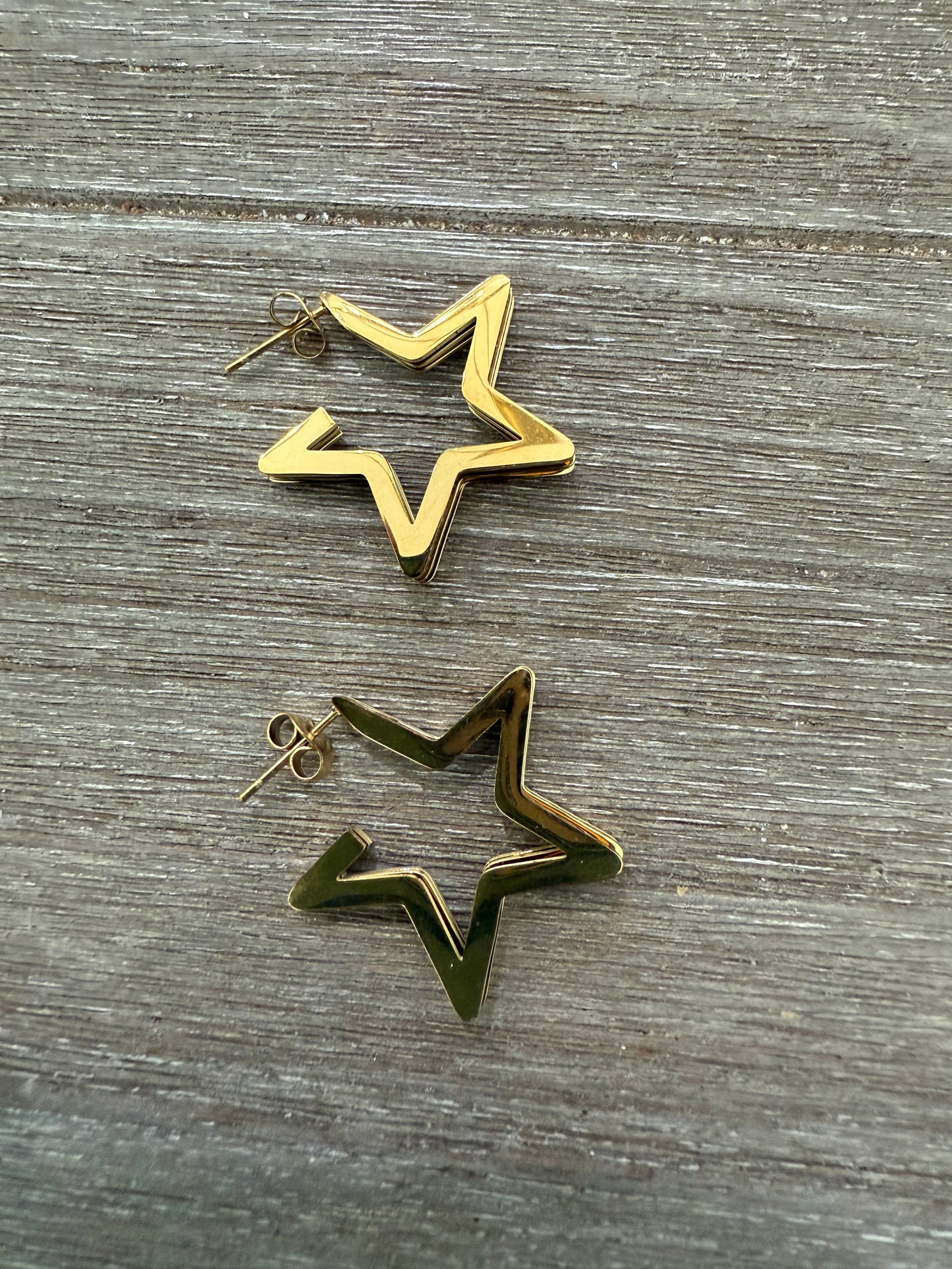 Triple Star SS Earrings