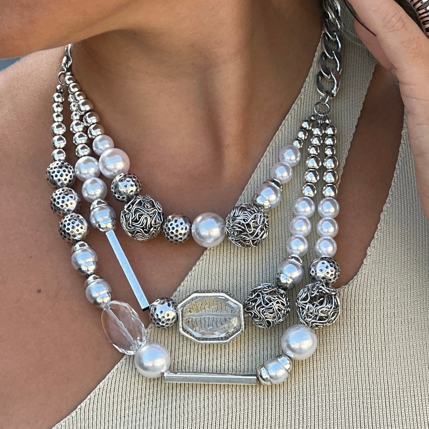 Three Layer Tube Turkish Necklace
