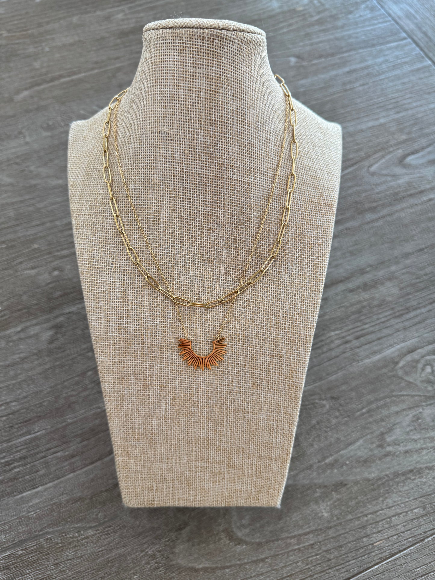 Multi Chain Half Sun Necklace
