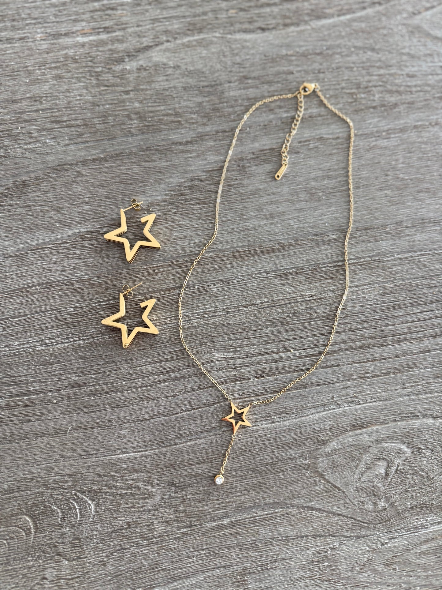 Triple Star SS Earrings