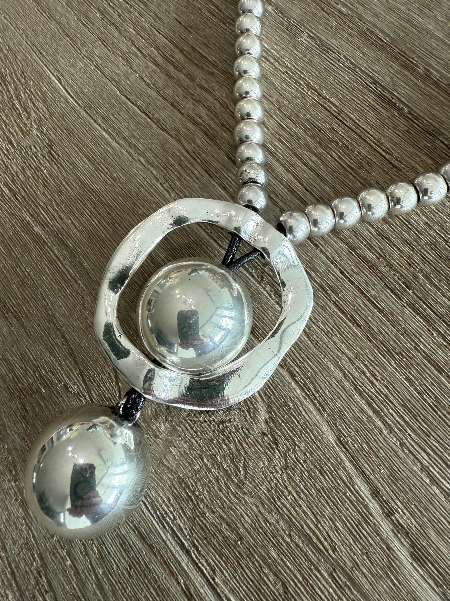 Two Balls Turkish Silver Necklace