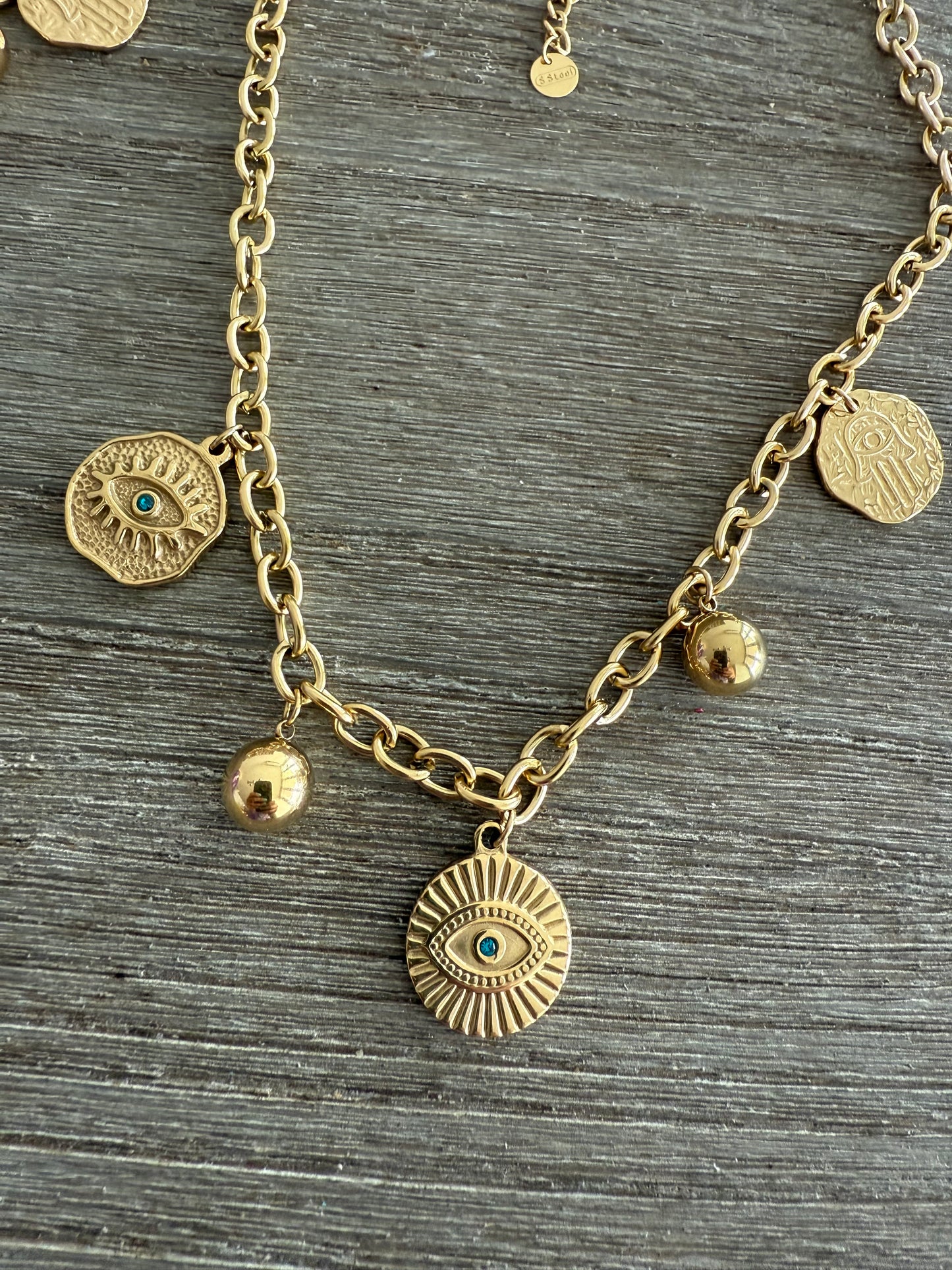 Evil Eye Necklace & Bracelet Set
