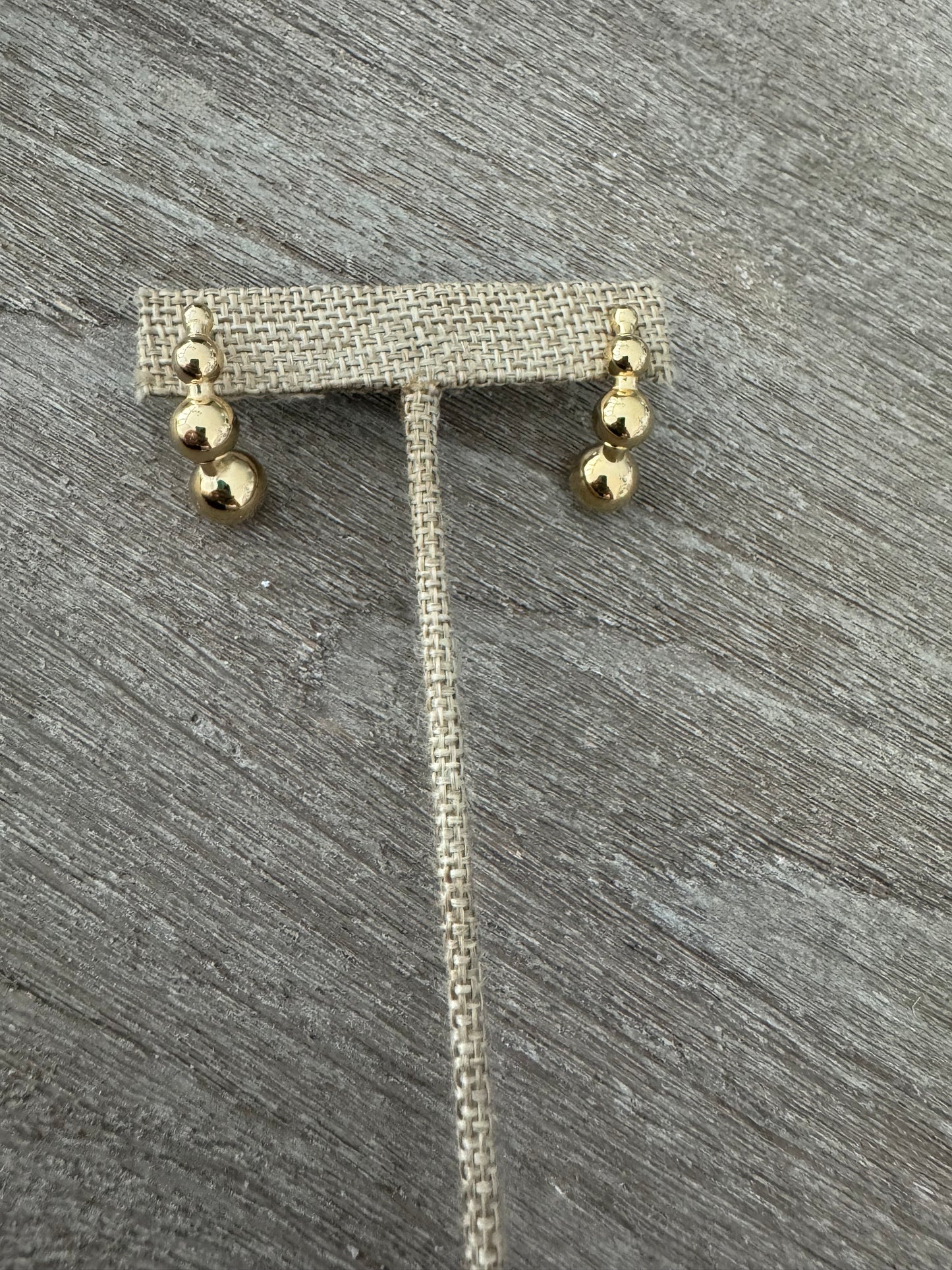 3 Balls Gold Earrings