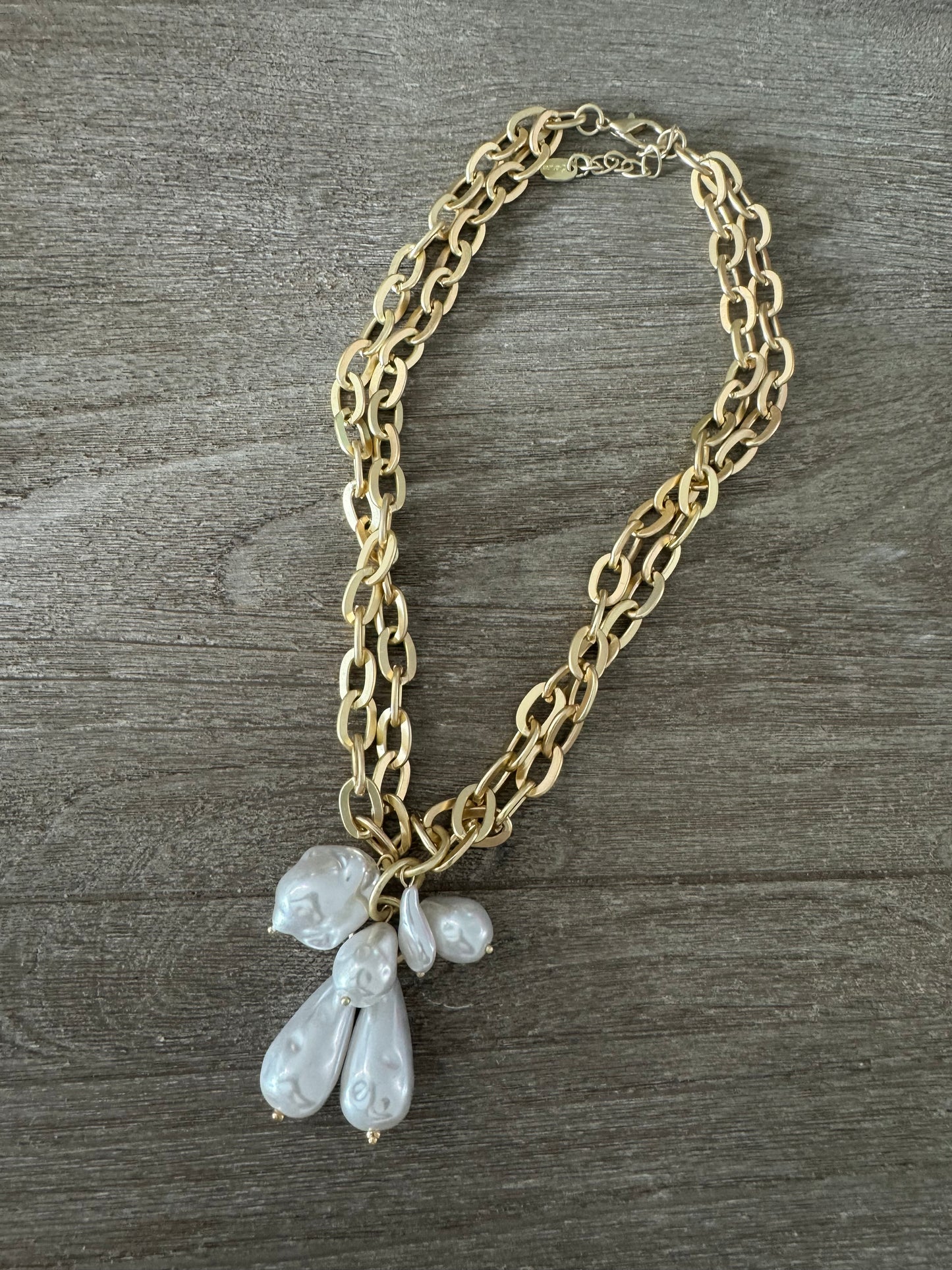 Two Layer Pearls Drops Turkish Necklace