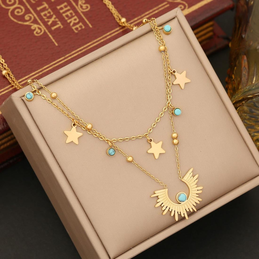 Gold & Turquoise Layer Necklace