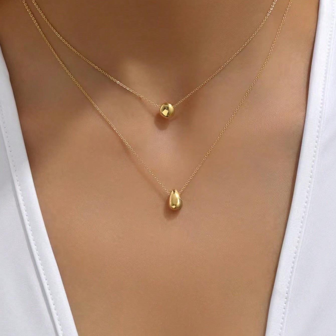 Ball & Drop Layer Necklace