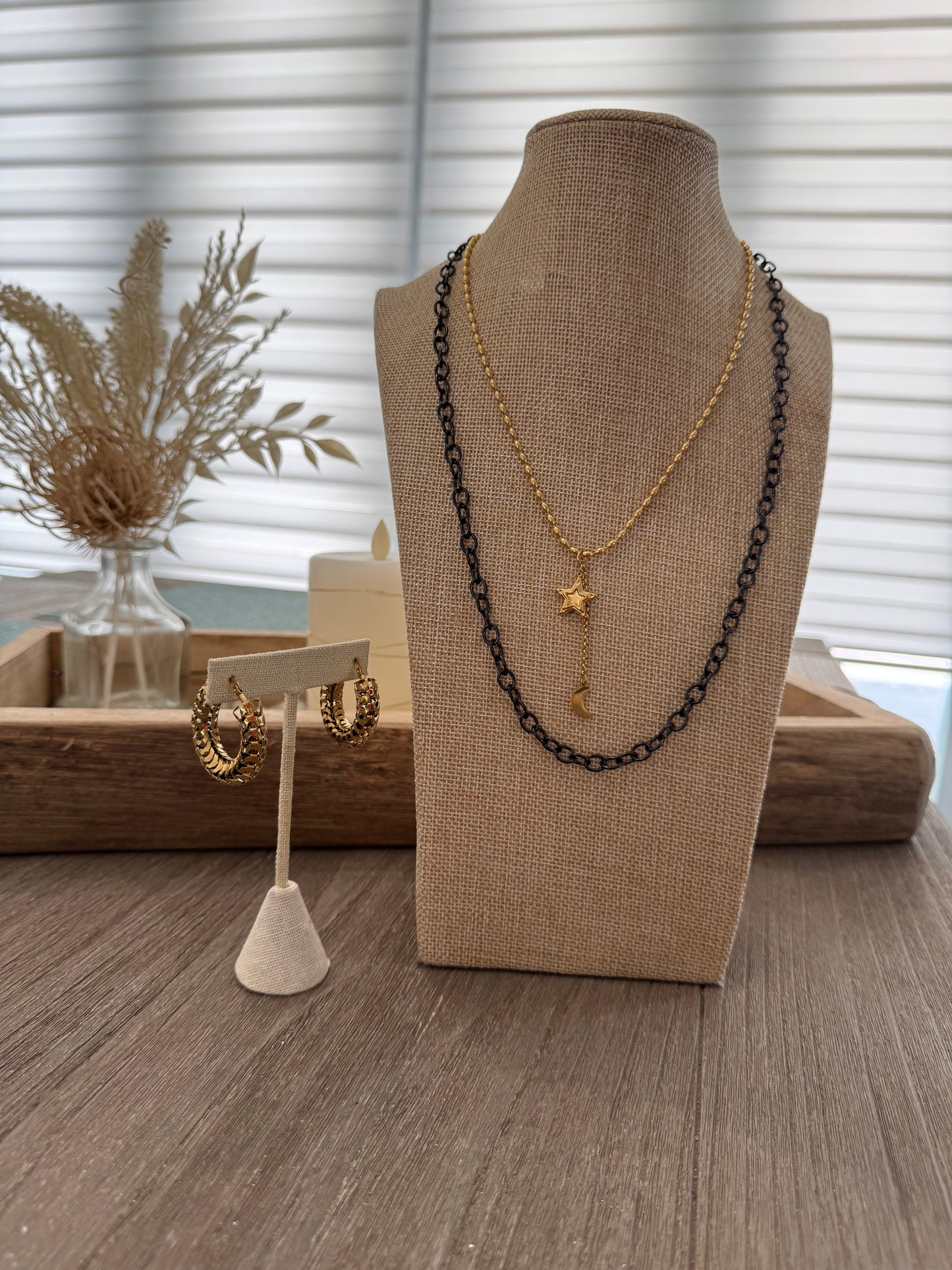 Moon and Star Necklace