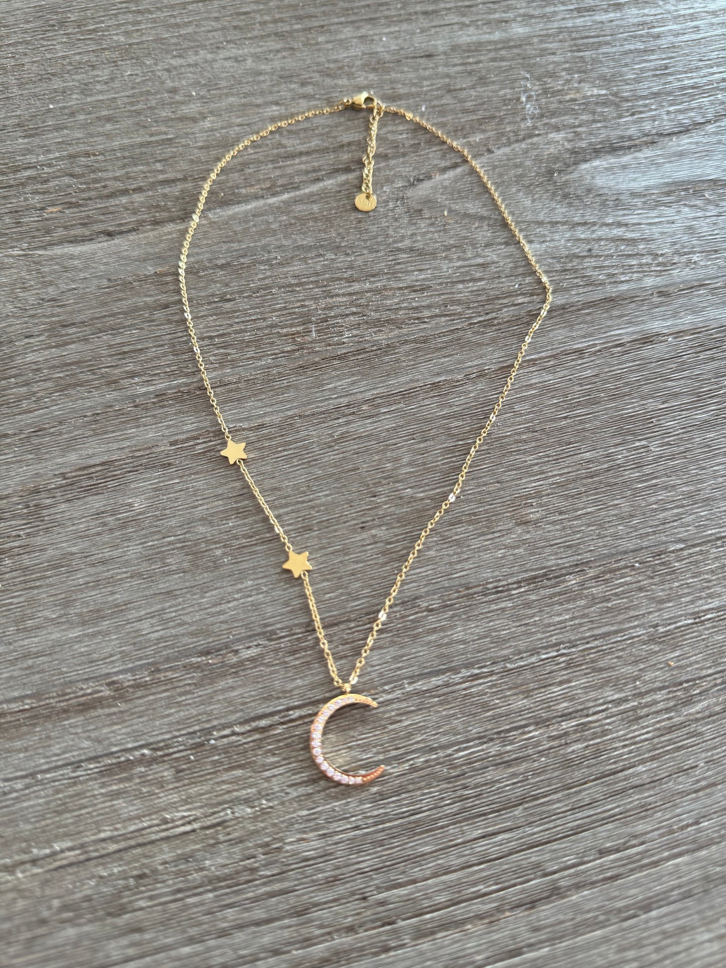 Half Moon & Stars SS Necklace