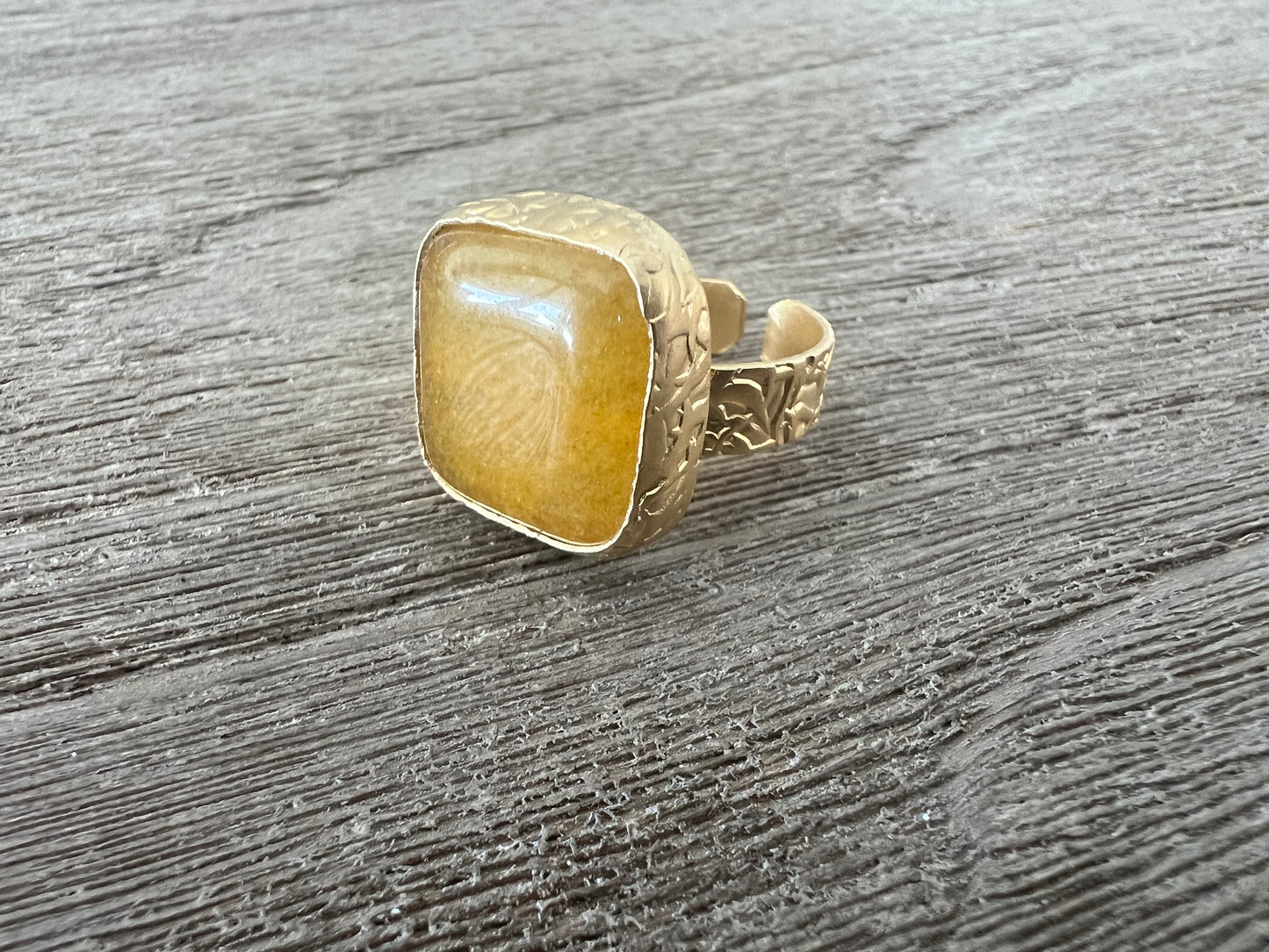 Square Stone Turkish Ring (Pick Color)