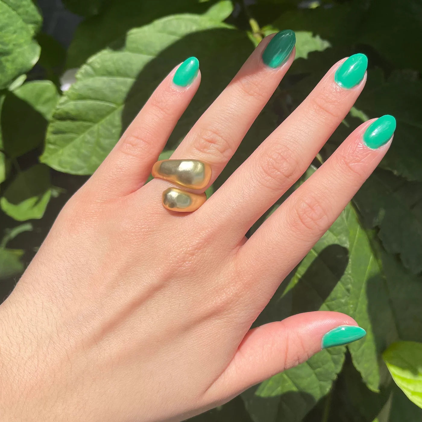 Drop Shape Gold Turkish Ring