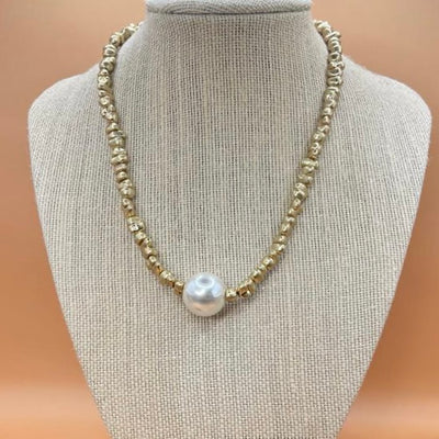 Multi Gold Beads With Pearl Turkish Necklace