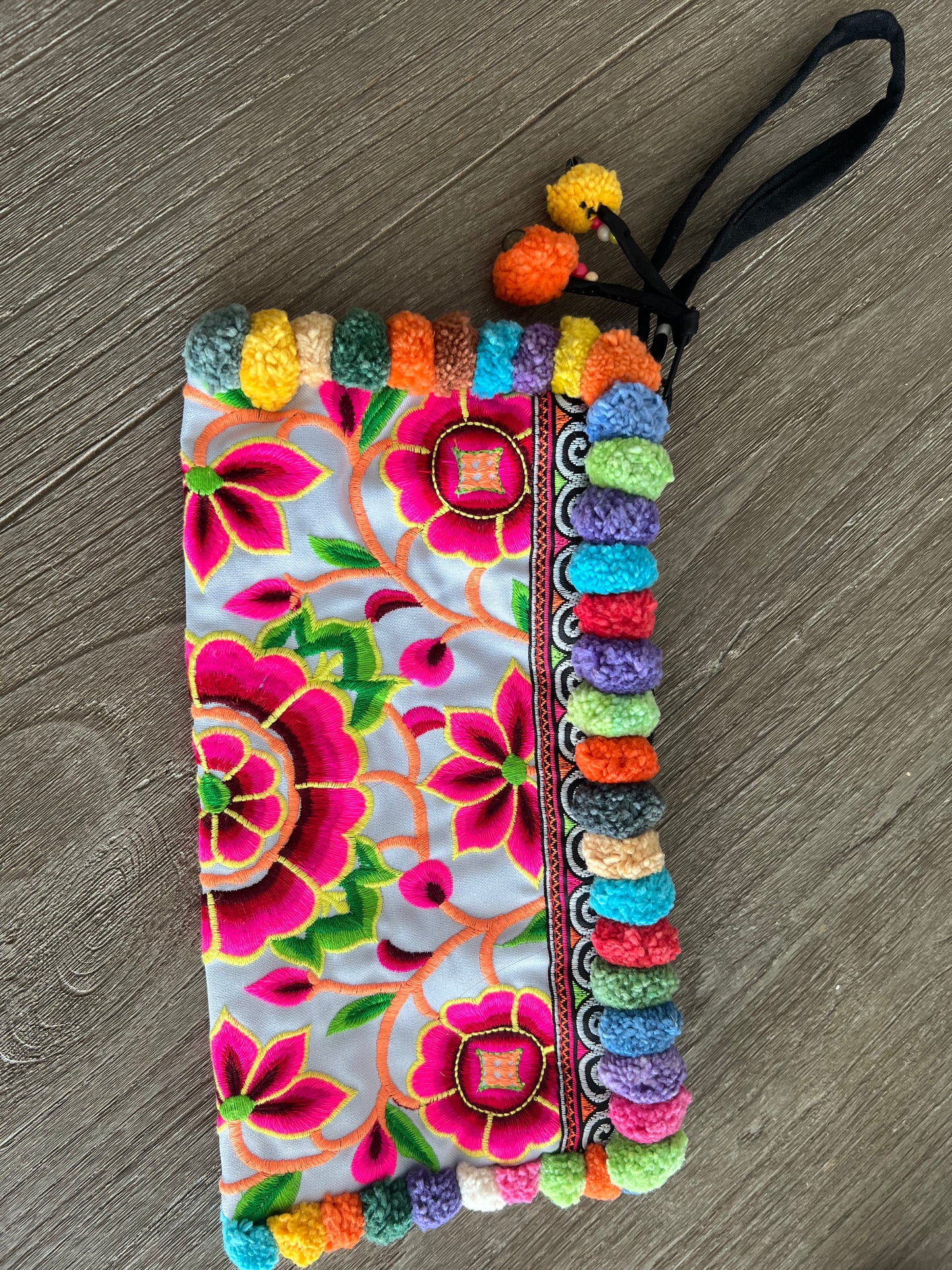 Floral Multi Color Detail Clutch