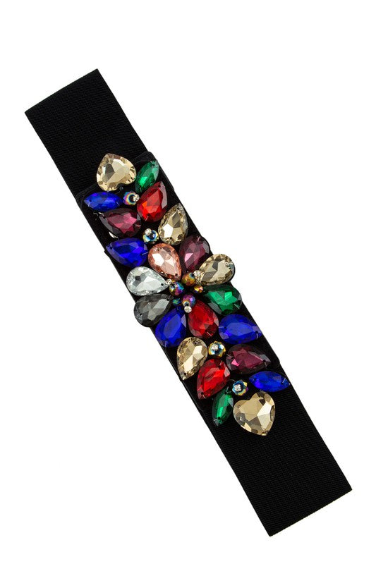 Multicolor Flower Crystal Belt