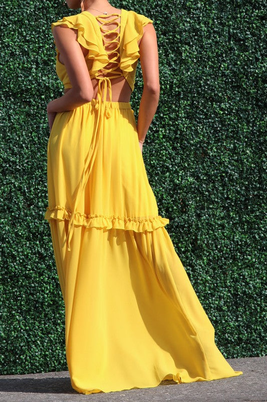 Cut Out Back Detail Maxi Dress