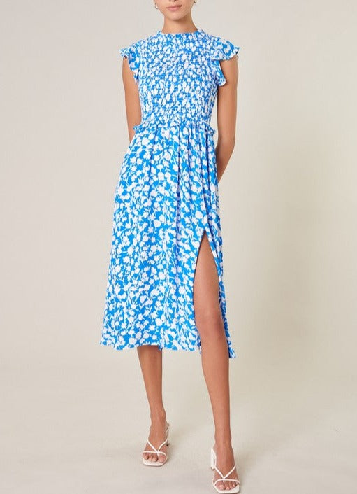 Floral Smocked Midi Dress