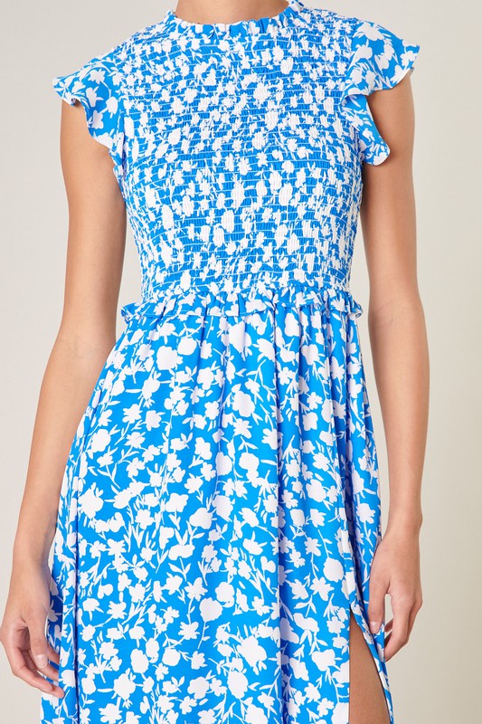 Floral Smocked Midi Dress