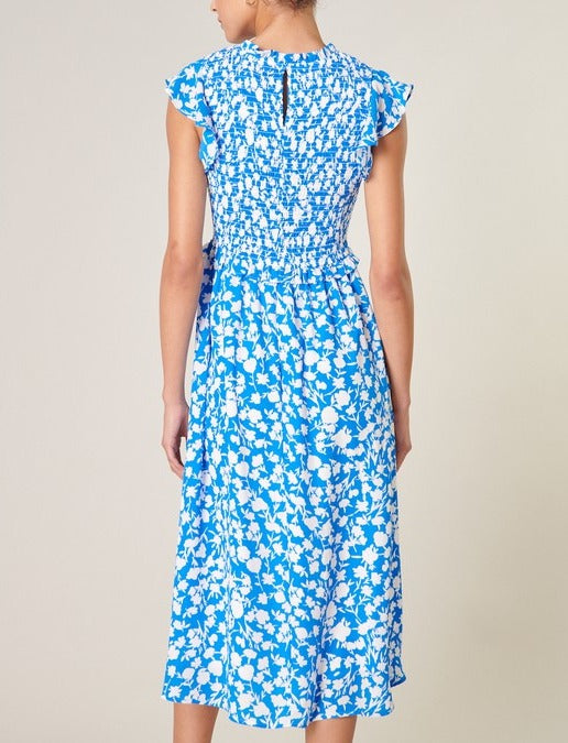 Floral Smocked Midi Dress