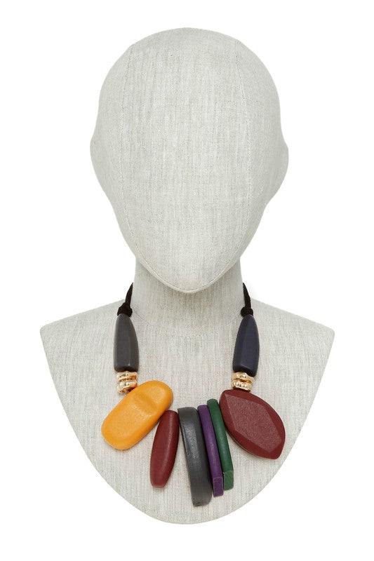 Multiple Wooden Pendant Necklace
