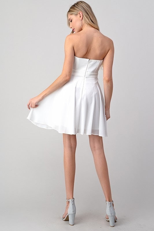 Strapless Flare Cocktail Dress