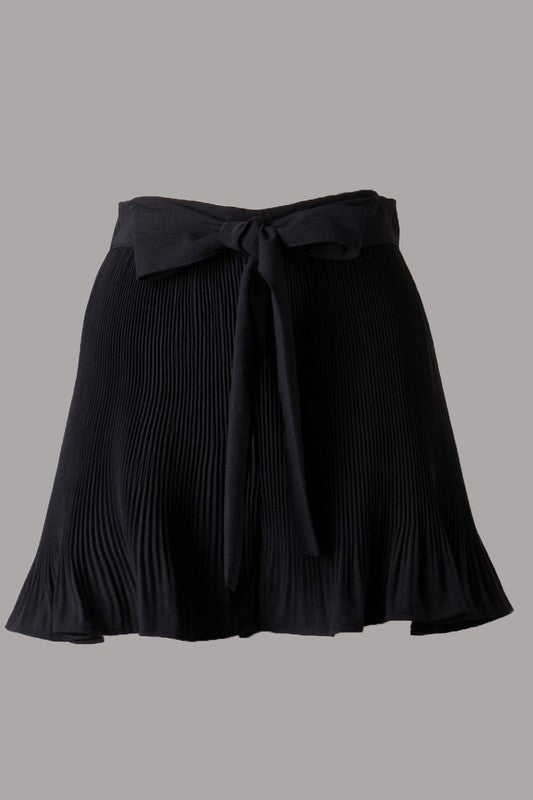 Black Pleated Shorts
