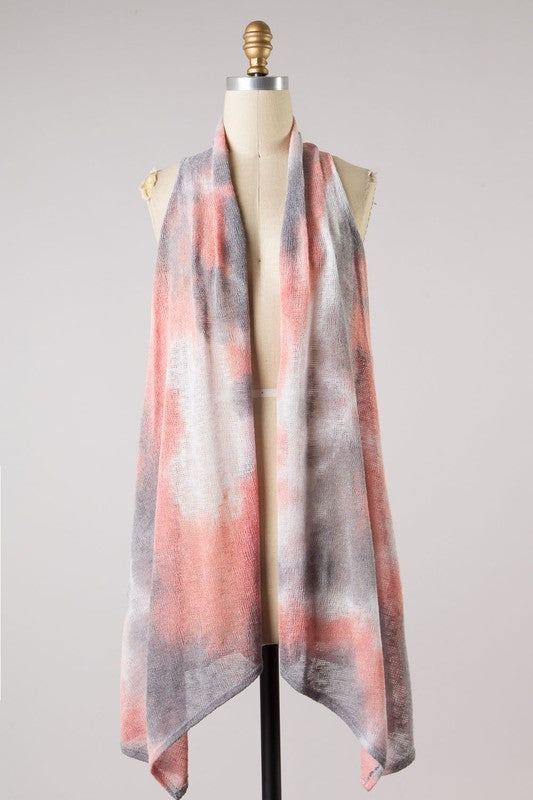 Tie Dye Cardigan Vest