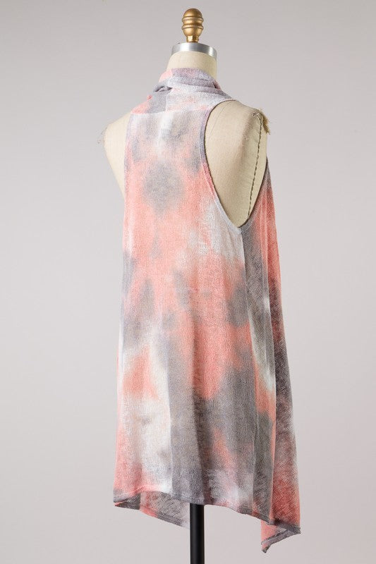 Tie Dye Cardigan Vest