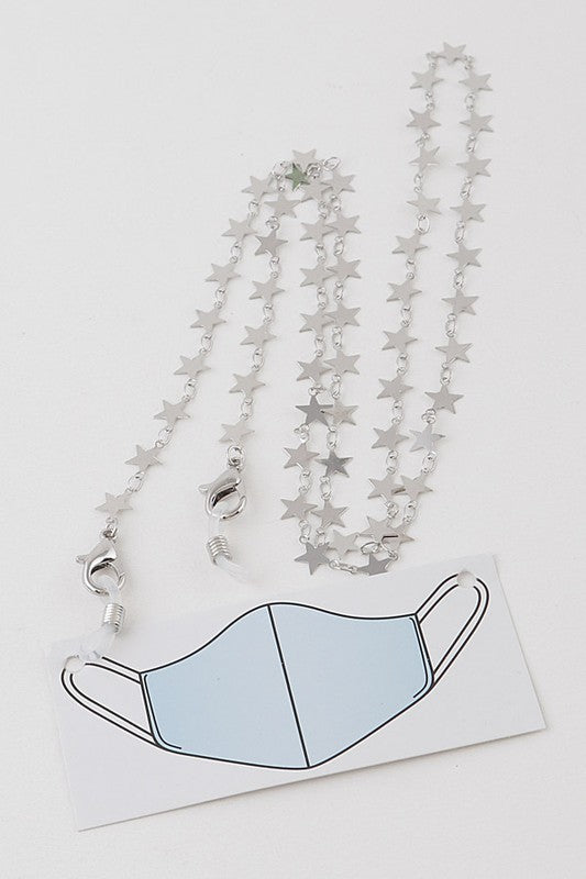 Multicolor Mask with Silver Star Pattern Magic Chain 2 in 1