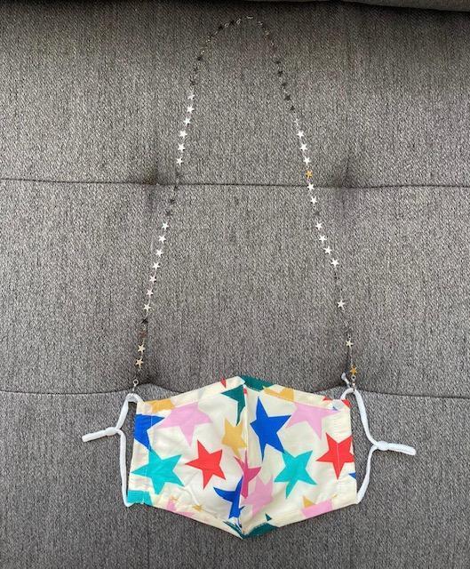 Multicolor Mask with Silver Star Pattern Magic Chain 2 in 1