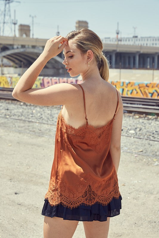 Lace Cami Caramel Top