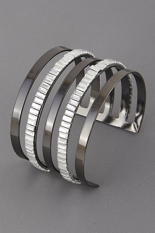 Rhinestone Lined Bracelet (Pick Color)